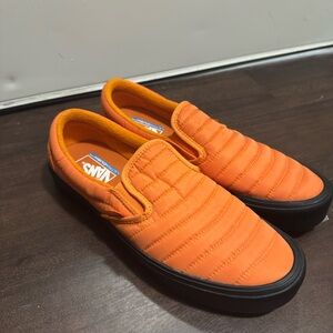 Vans men’s Quilted Orange Slip-On Sneakers